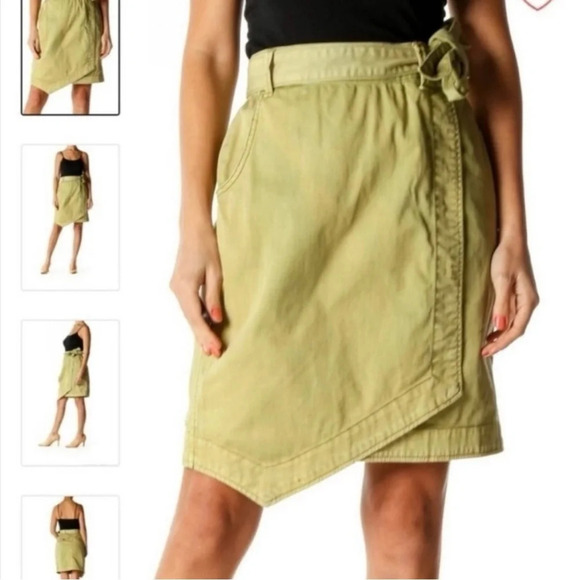 Anthropologie Pilcro and the Letterpress Women’s 0 Green Asymmetric Mini Skirt - Picture 9 of 9